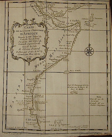 Bellin Jacques Nicolas (1703-1772) Carte de la Coste Orientale d'Afrique... 1740 Parigi